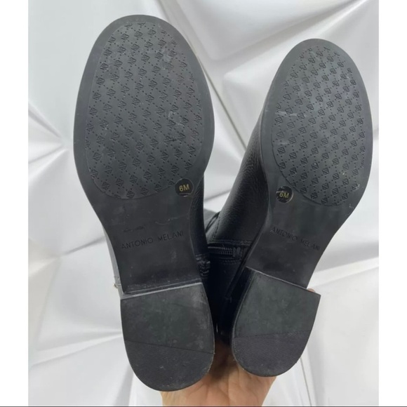 Antonio Melani Womens Sz 6M 6 Black Leather Buckle Riding Boots - Picture 11 of 13